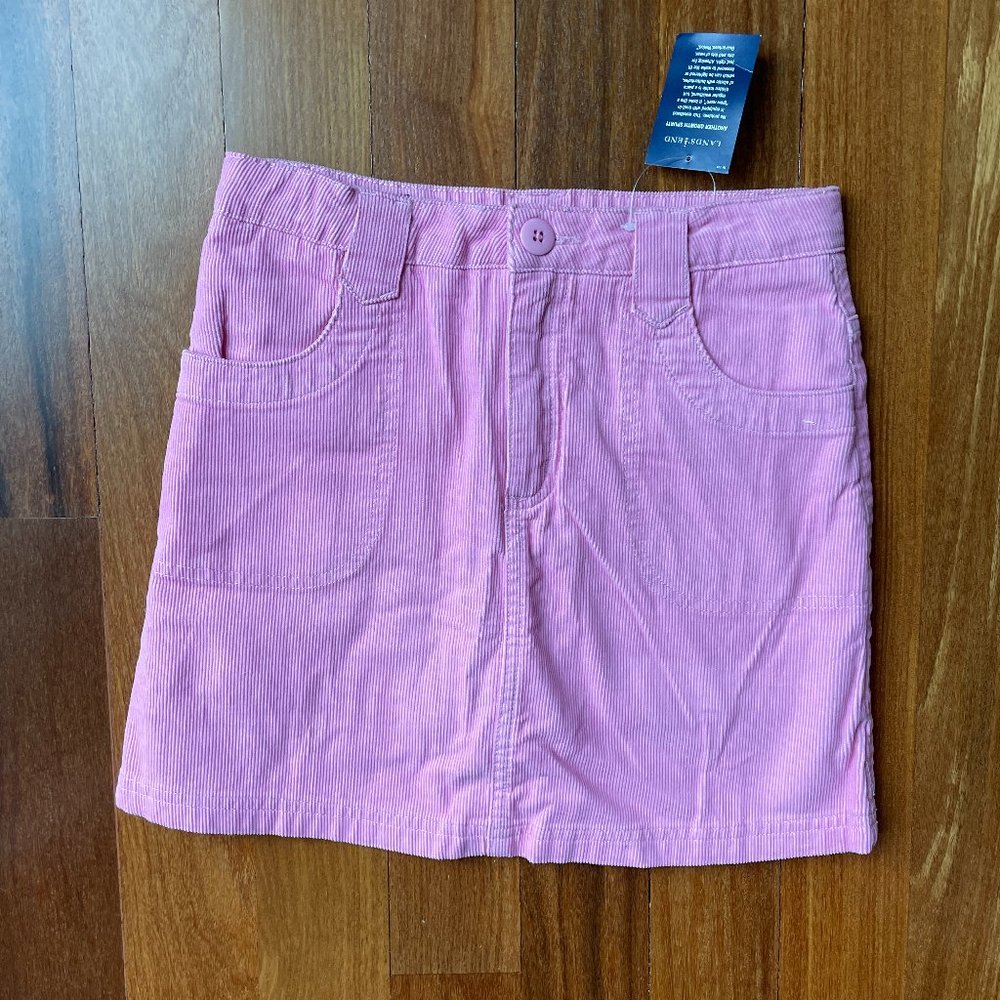 NEW Land's End Sz 10 Pink Corduroy Skort